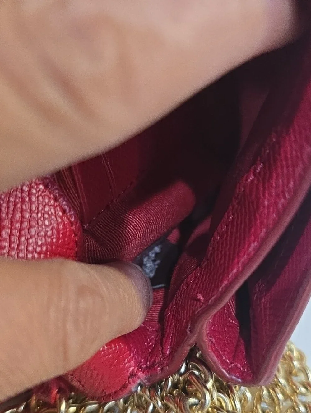 Coach Pink Crossbody Wallet with Gold Chain Strap